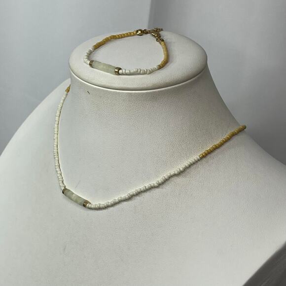 Plunder set bracelet and necklace signed costume jewelry natural neutral boho - Picture 5 of 12